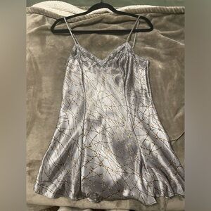 Victoria's Secret Silver Chemise with Gold Accents